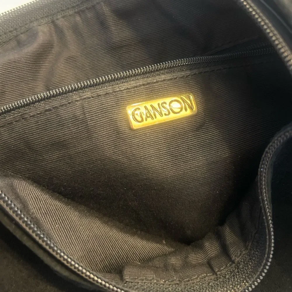 GANSON Black Suede Shoulder Bag